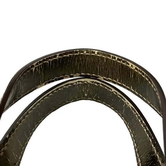 Auth GUCCI GG Plus/GG Supreme 190400 Dark Brown Beige Bronze PVC Leather Handbag - Picture 8 of 11